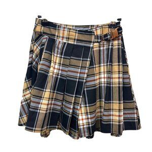 Urban Outfitters Y2K Mini Skirt XS Brown Plaid Schoolgirl Academia Pleated